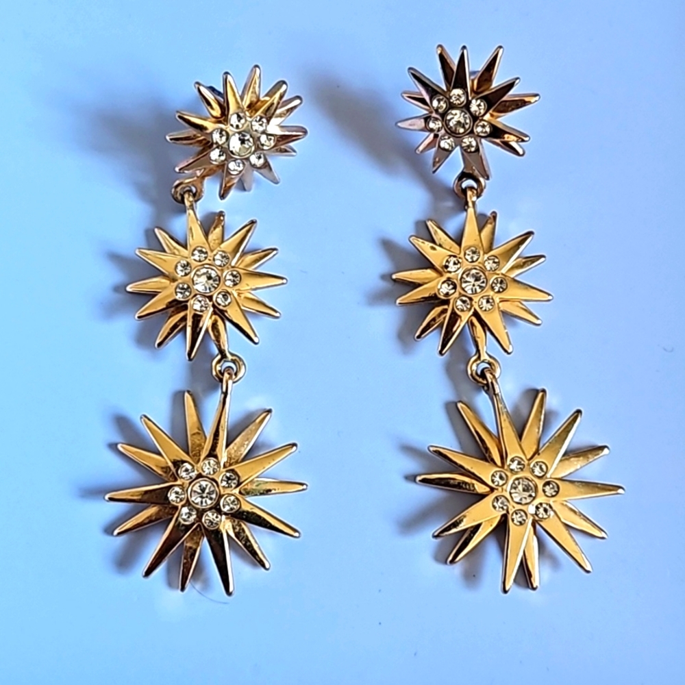 Gold Star Dangle Jcrew Earrings